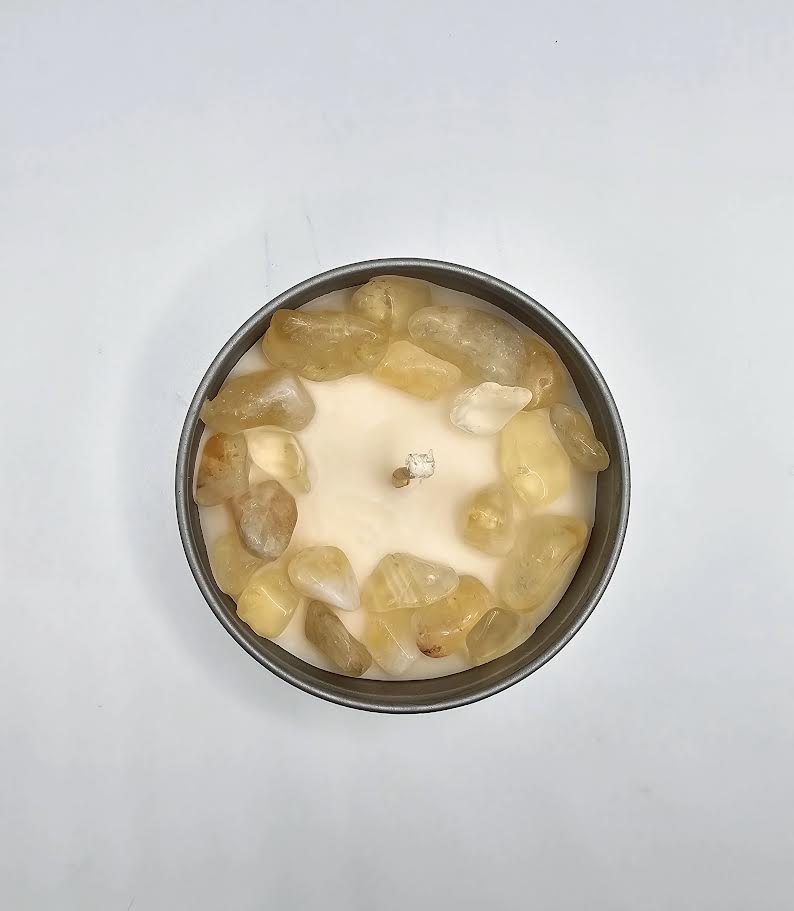 Citrine Intention Candle Reiki Infused - Honeysuckle