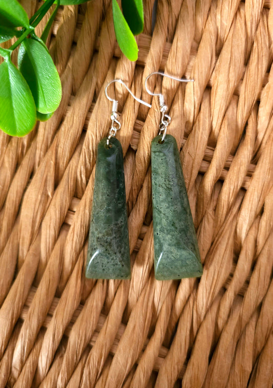 Jade / Pounamu Toki Earrings - Reiki Infused