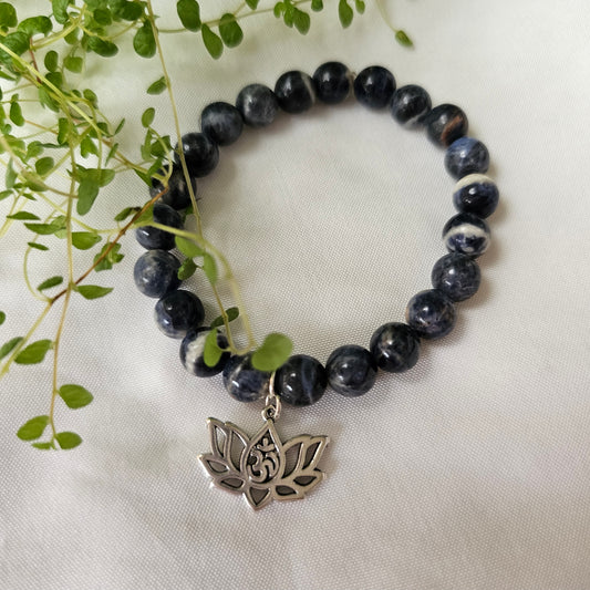 Sodalite Crystal Charm Bracelet - Reiki Infused