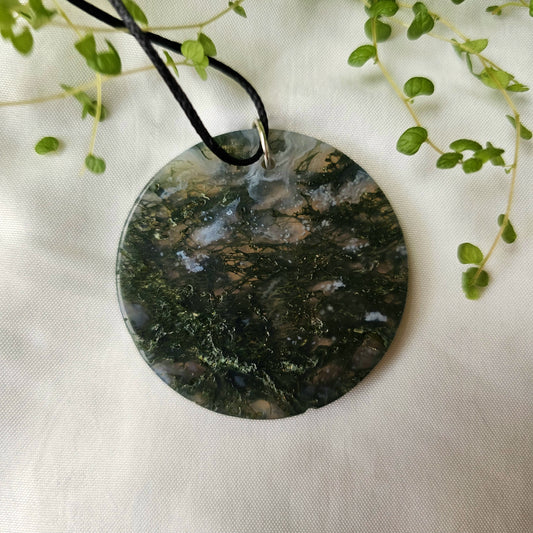 Moss Agate Necklace - Reiki Infused