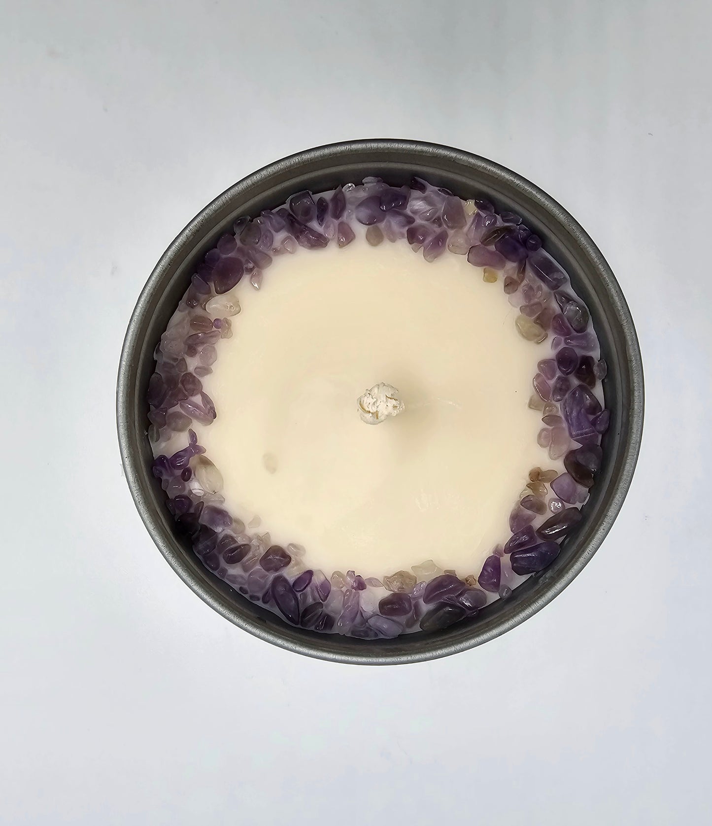 Amethyst Intention Candle Reiki Infused - Honeysuckle