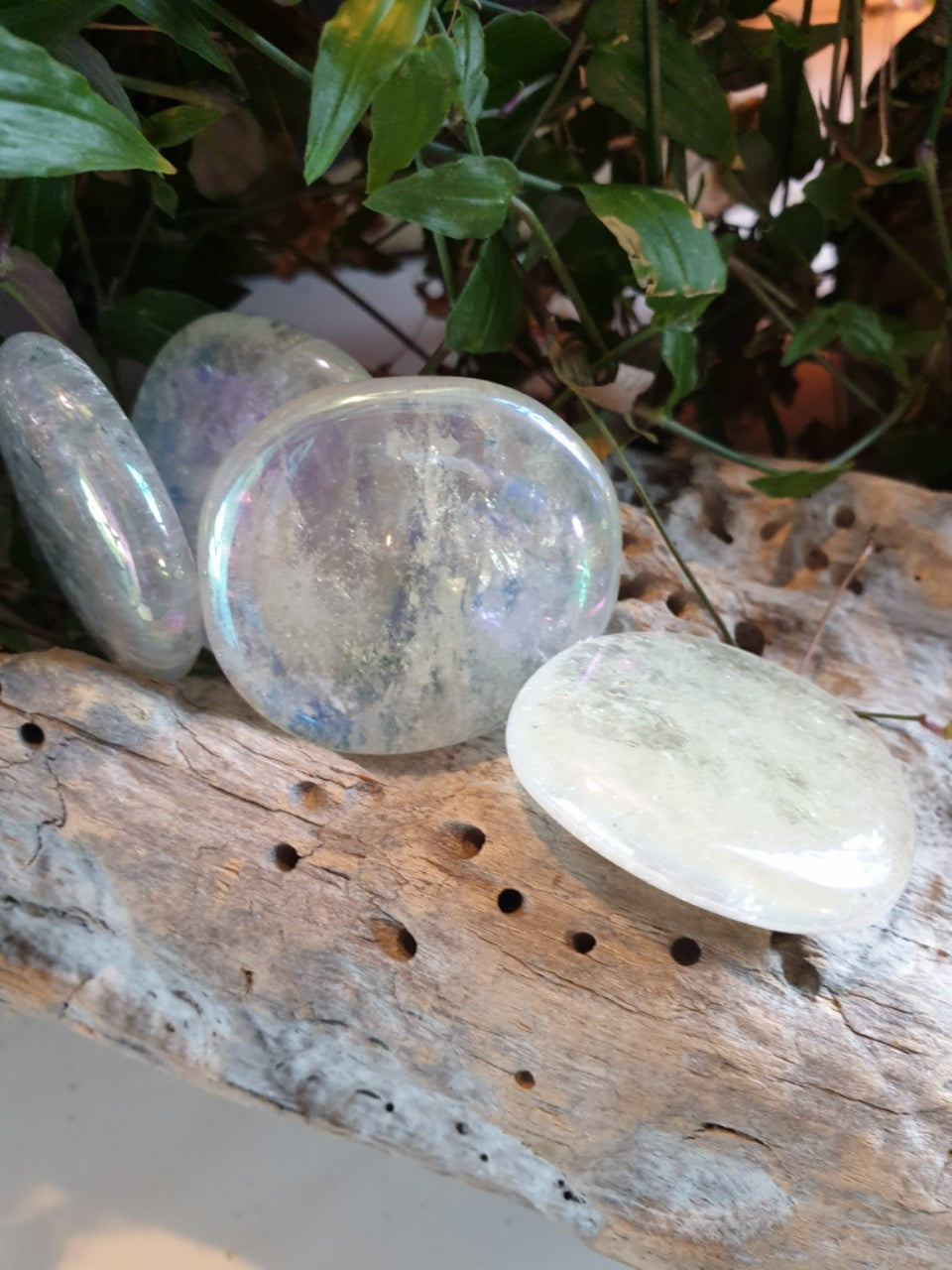 Rainbow Aura Palm Stone - Reiki Infused