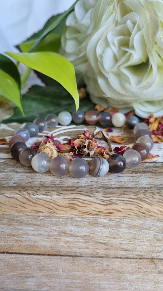 Botswana Agate Crystal Bracelet - Reiki Infused