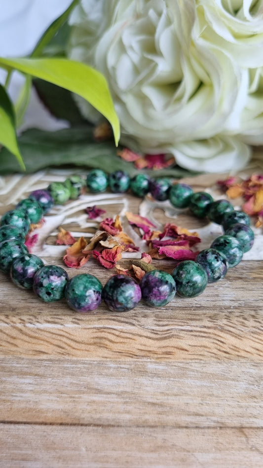 Ruby Zoisite Bracelet - Reiki Infused