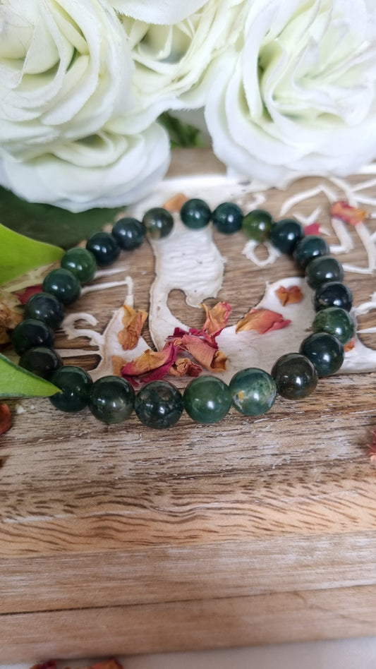 Moss Agate Bracelet - Reiki Infused