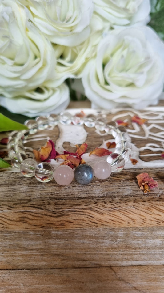 Labradorite & Rose Quartz Bracelet -Reiki Infused