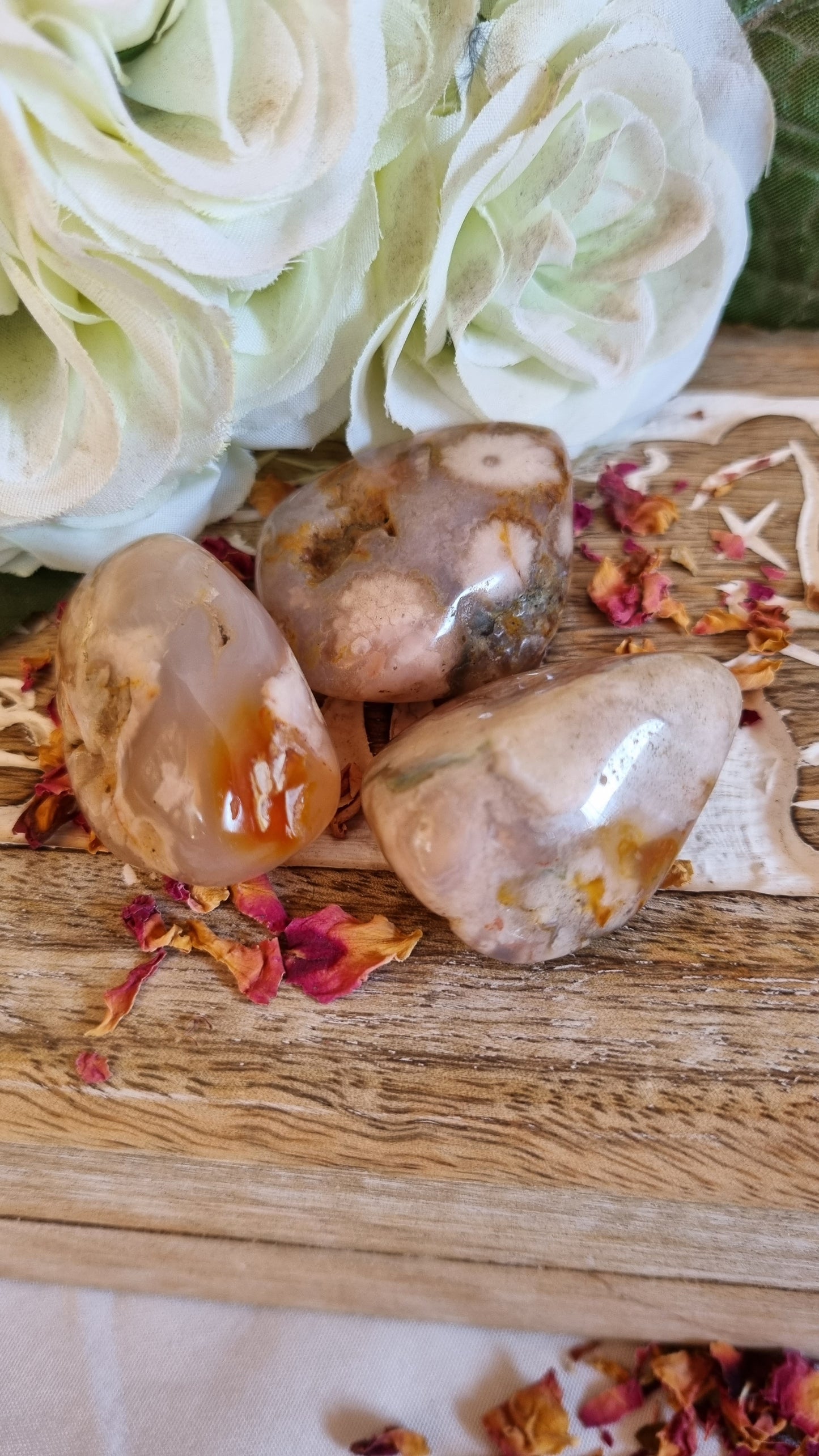 Flower Agate Tumble (Medium) - Reiki Infused