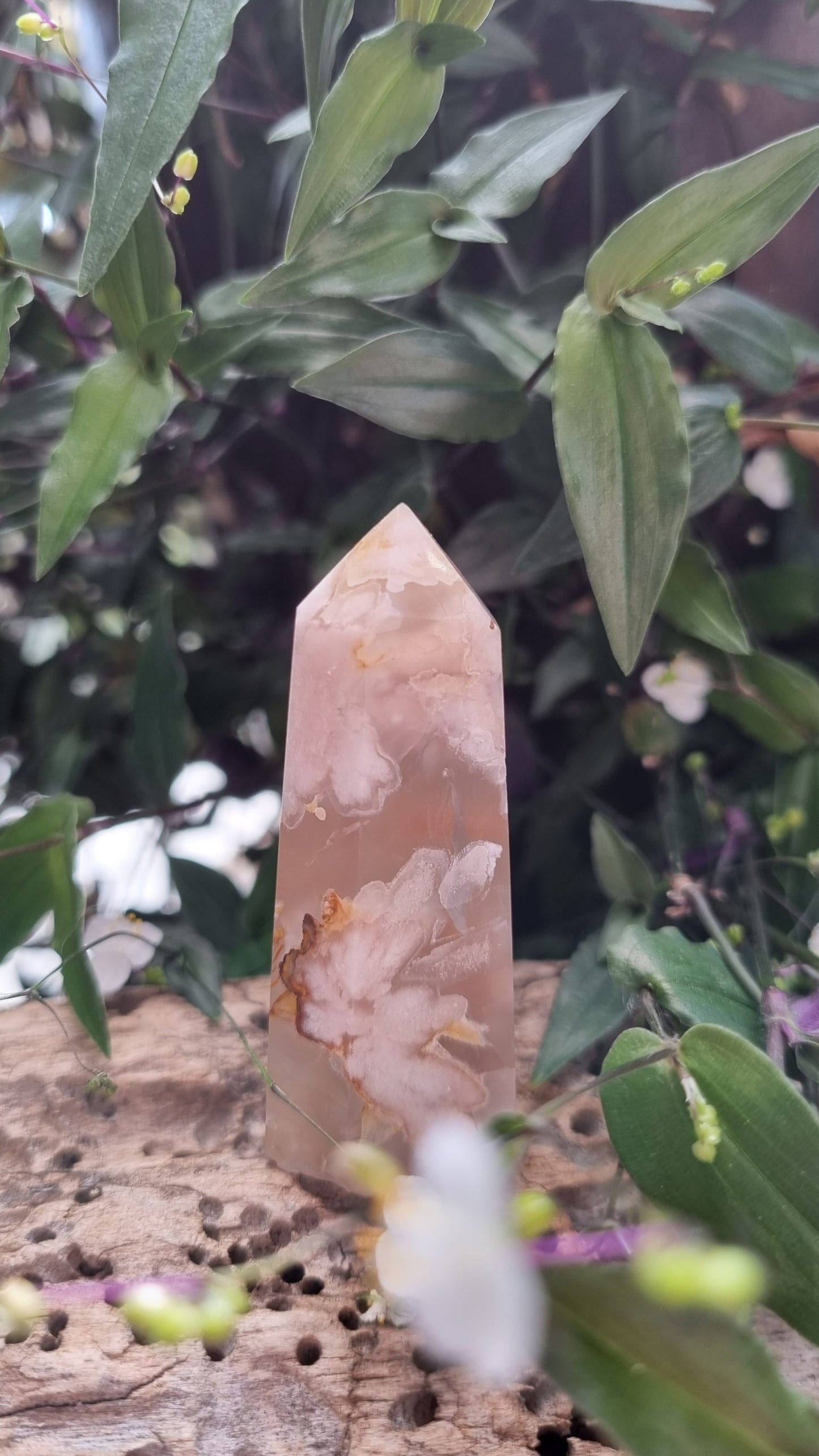 Flower Agate Point - Reiki Infused