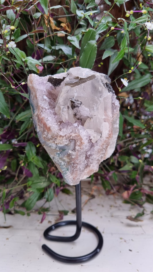 Amethyst Specimen Druzy On Stand - Reiki Infused