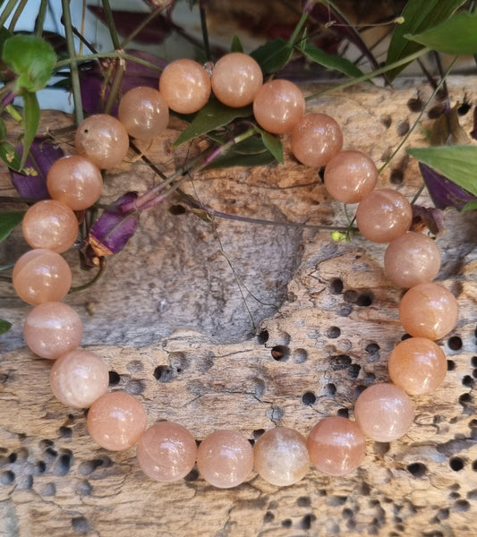 Peach Moonstone Crystal Bracelet - Reiki Infused