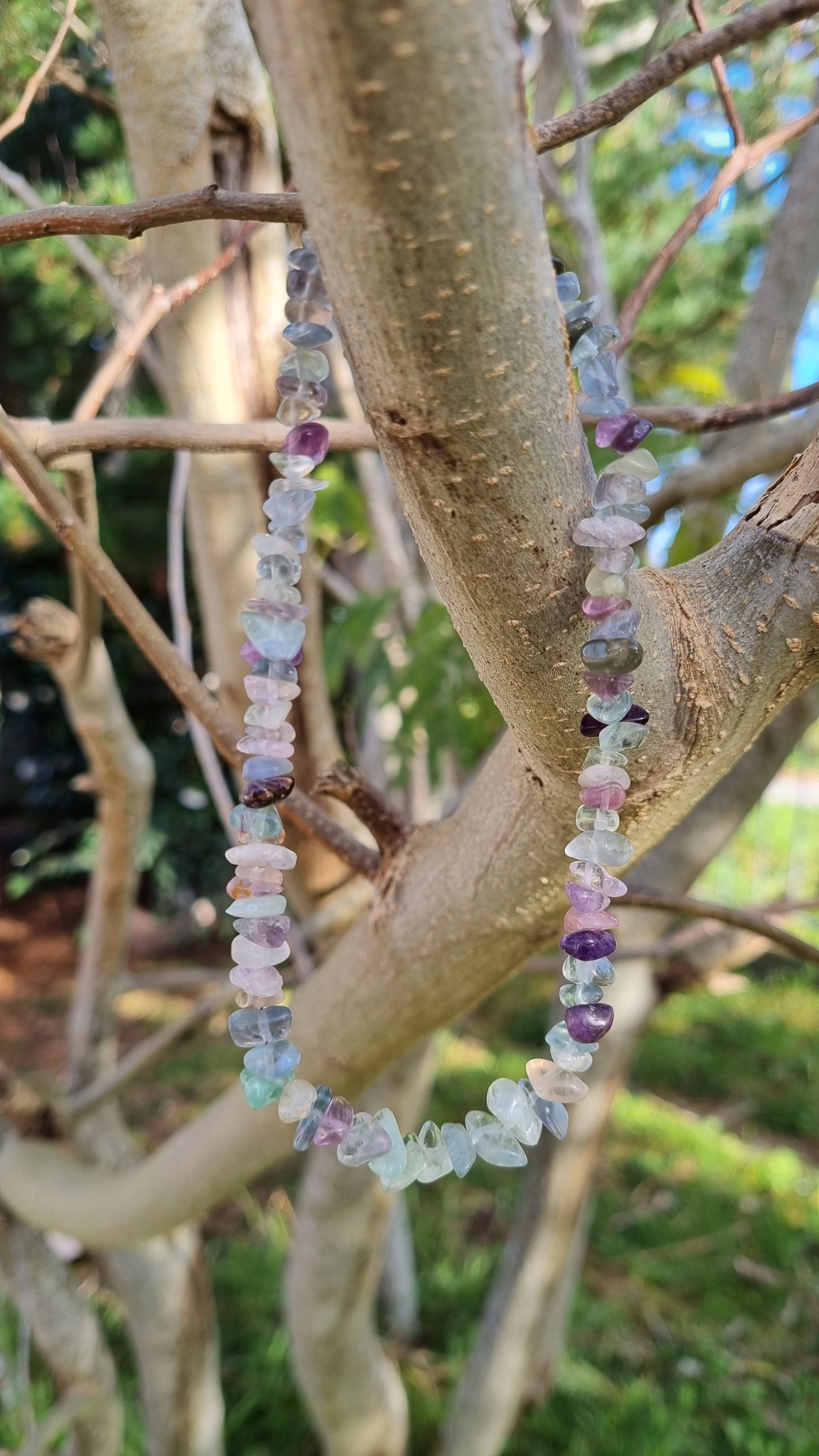 Fluorite Crystal Choker Necklace - Reiki Infused