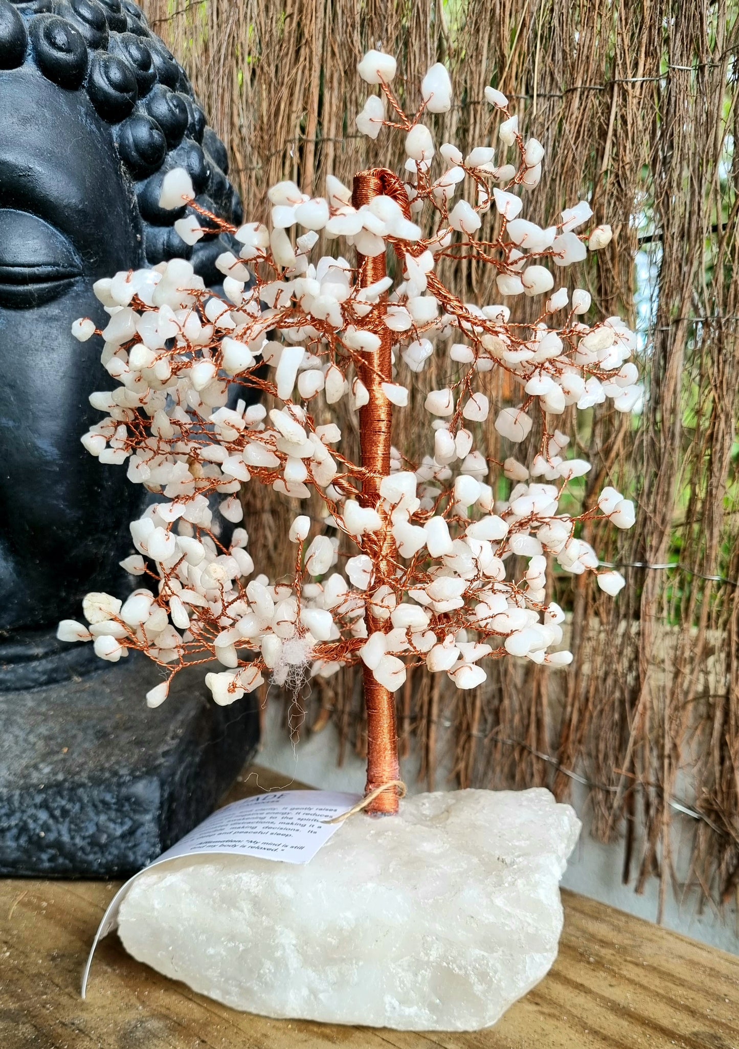 White Jade Crystal Tree White Jade Base - Reiki Infused