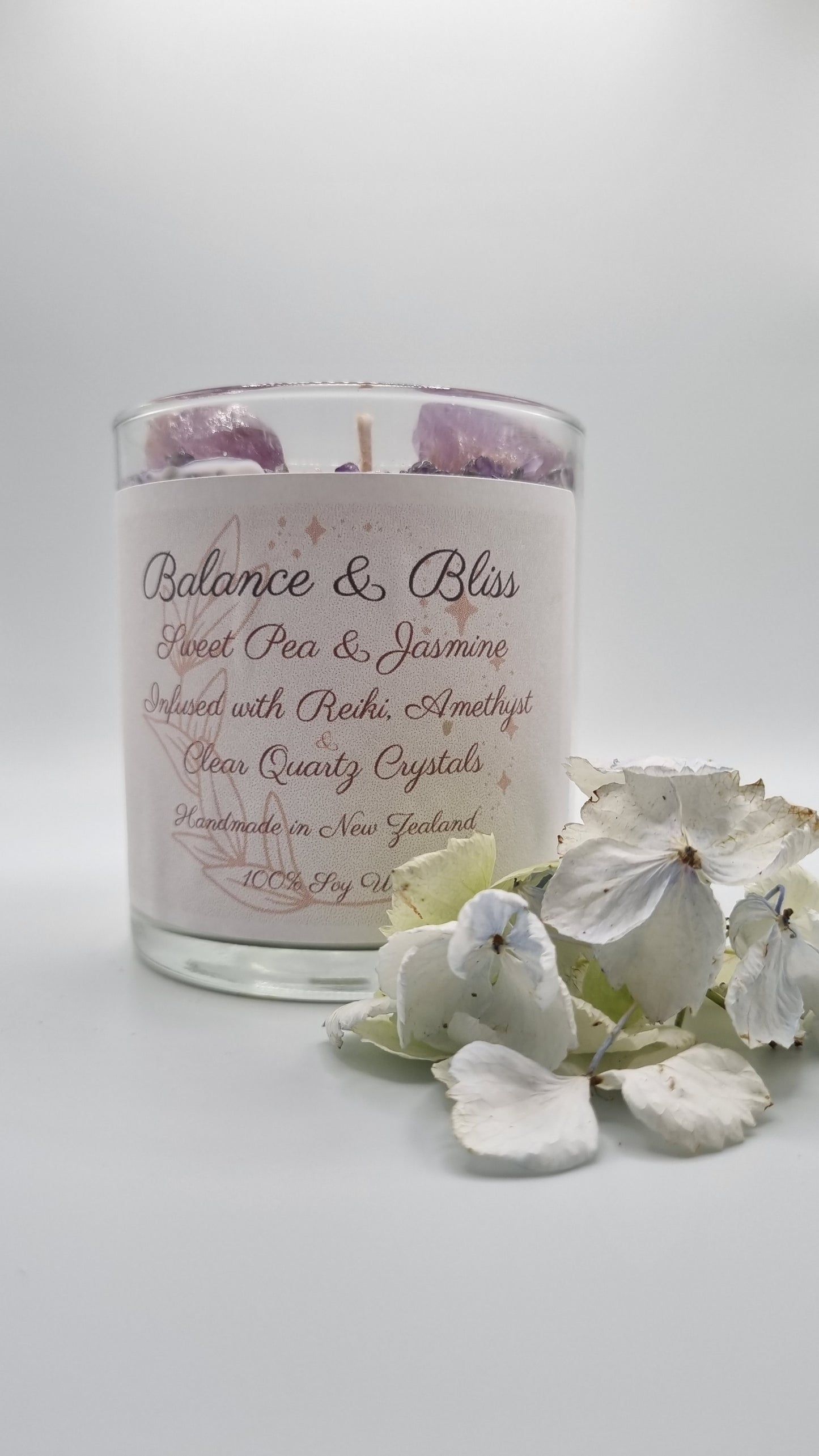 Amethyst & Reiki Infused Intention Candle - French Pear