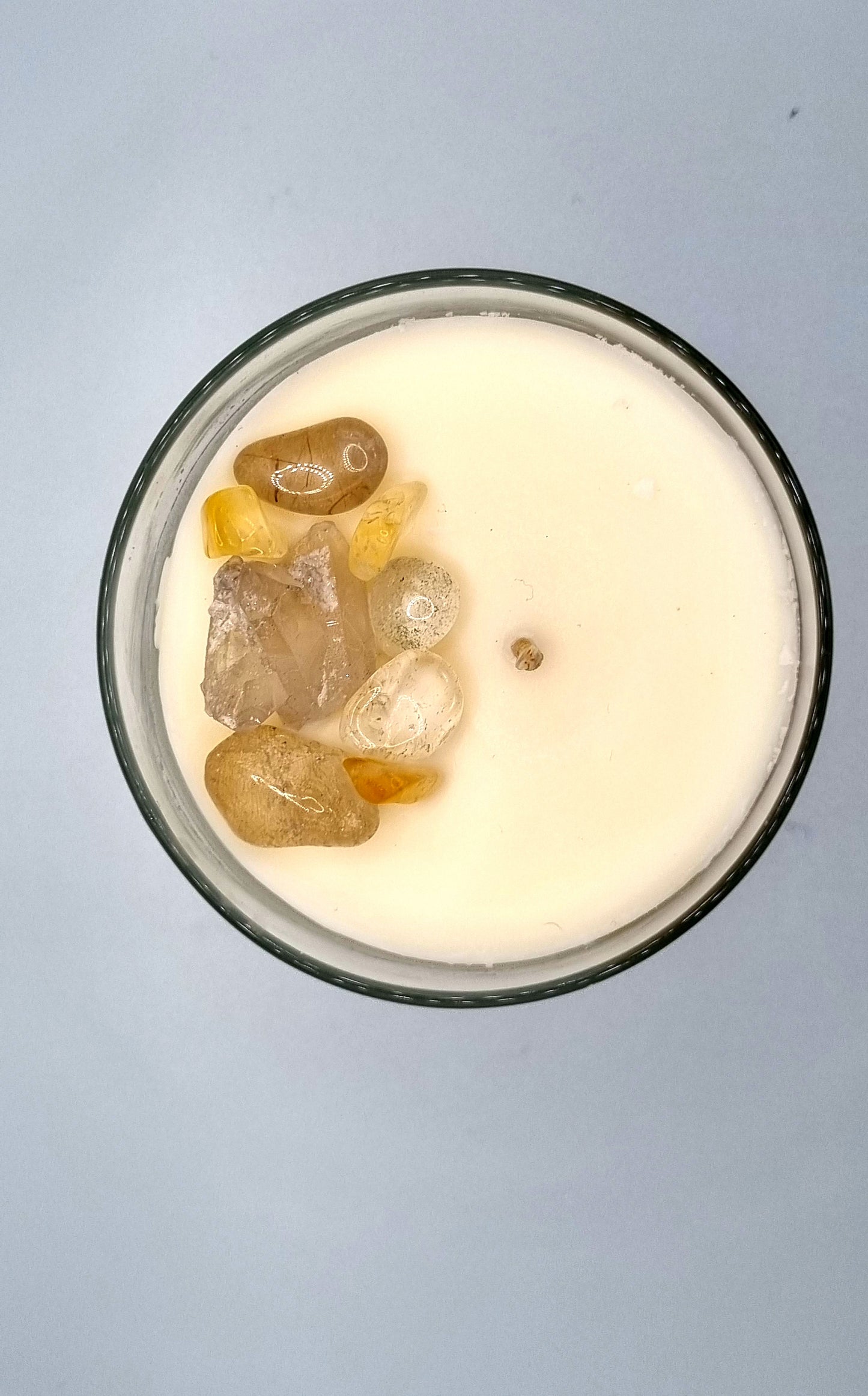 Citrine, Clear Quartz & Reiki Infused Intention Candle - Jasmine