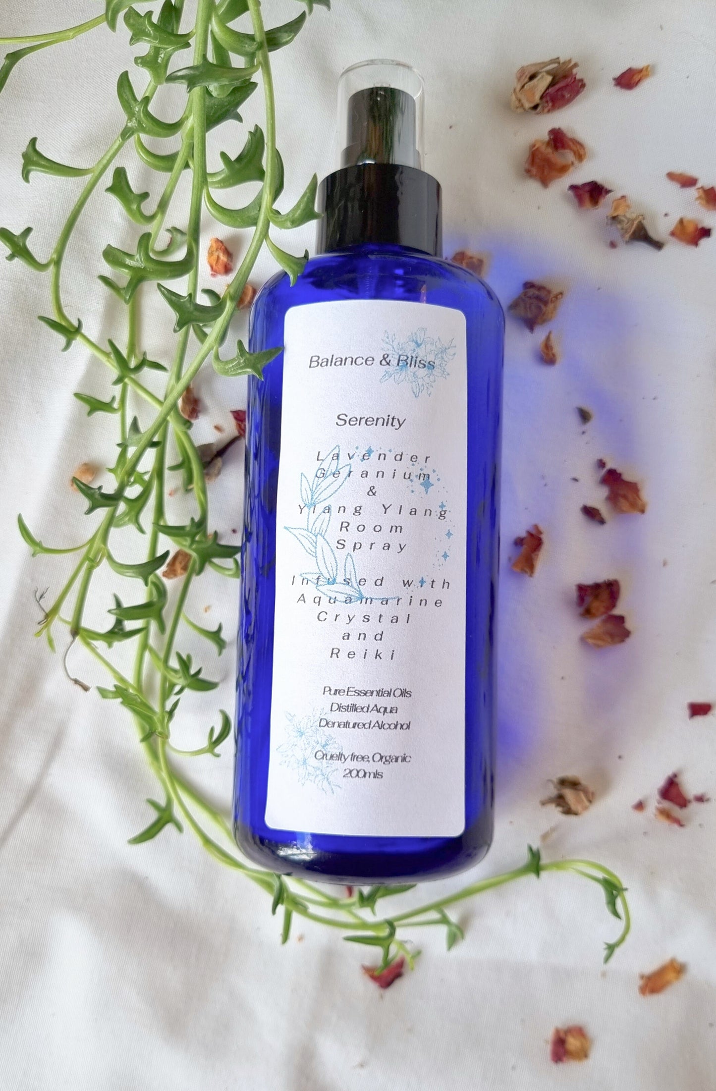 Serenity Essential Oil Spray Infused With Aquamarine & Reiki