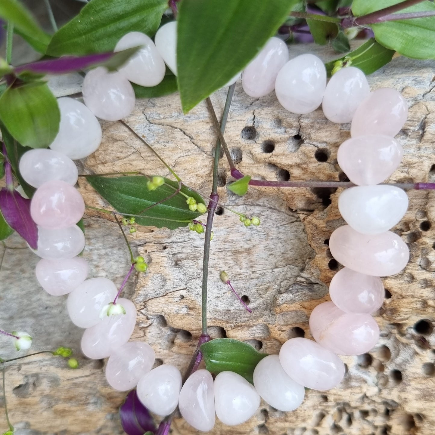 Rose Quartz Chunky Tumble Bracelet - Reiki Infused