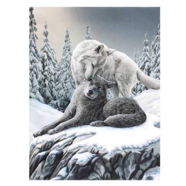 Snow Kisses Canvas by Lisa Parker