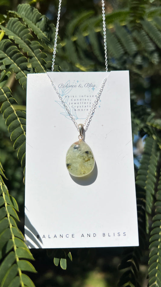 Moss Agate Necklace - Reiki Infused