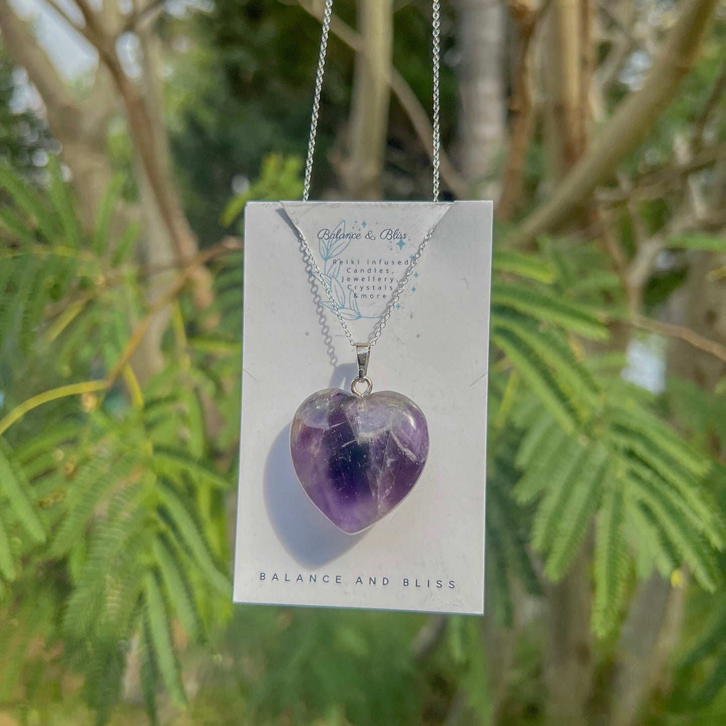 Chevron Amethyst Necklace - Reiki Infused