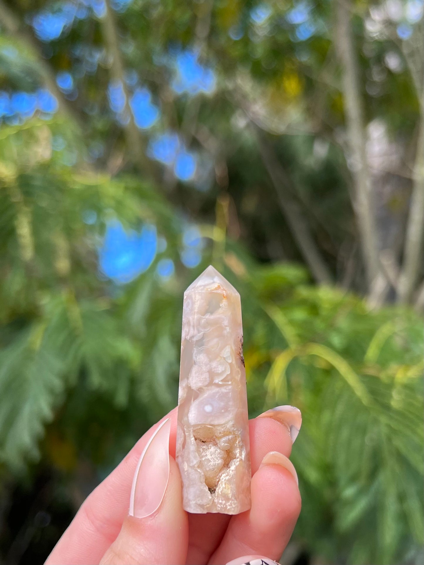 Flower Agate Point - Reiki Infused