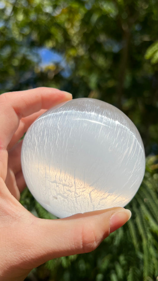 Selenite Sphere - Reiki Infused