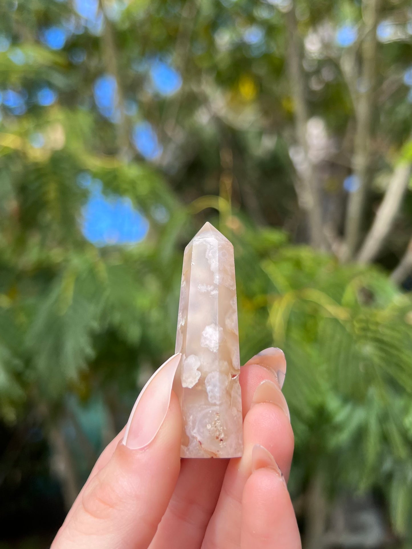 Flower Agate Point - Reiki Infused