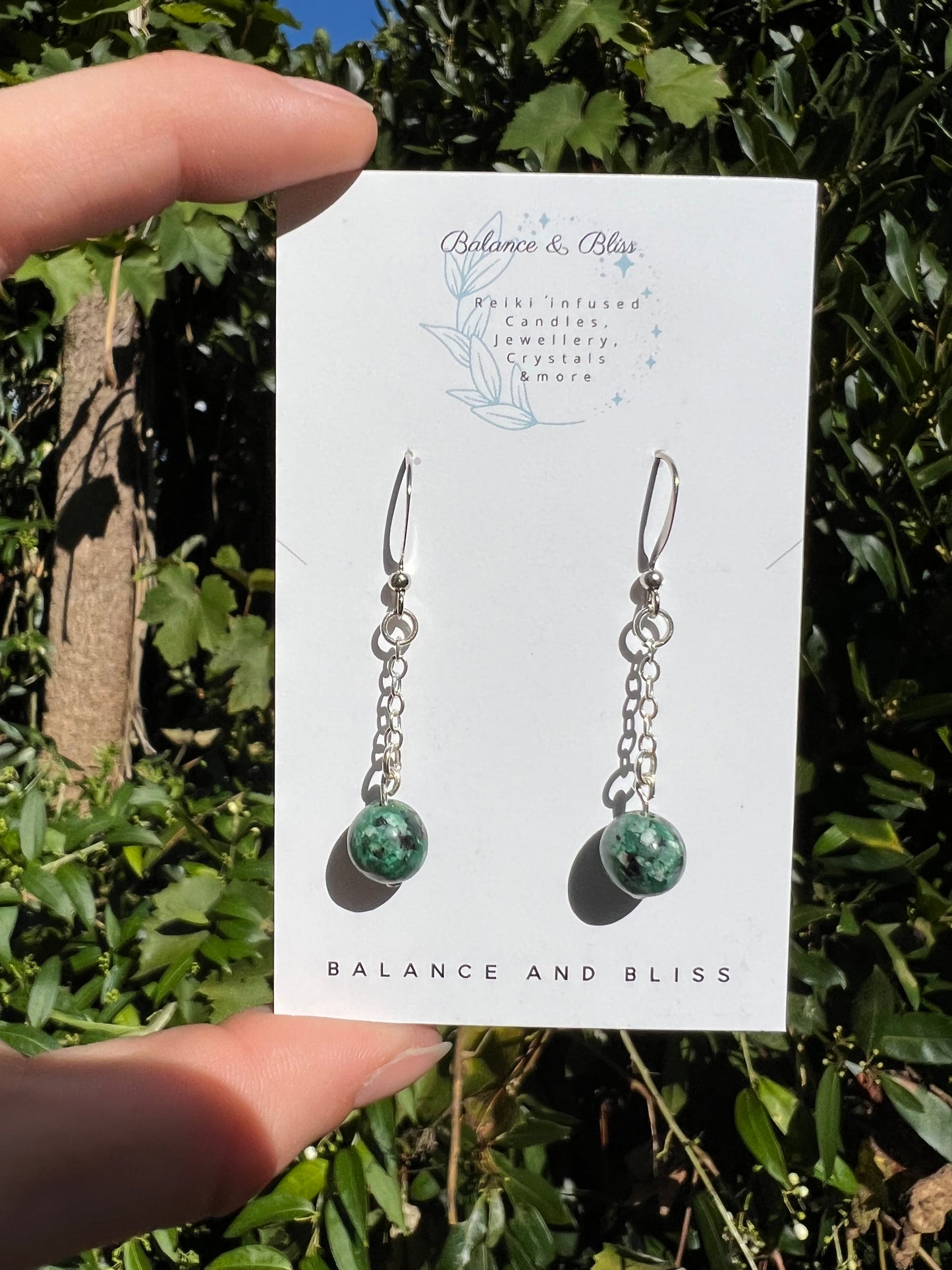 Ruby Zoisite Earrings - Reiki Infused